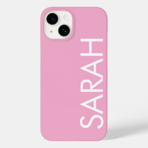 Simple Stylish Modern Classic Name light Pink Case-Mate iPhone 14 Case