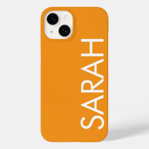 Simple Stylish Modern Classic Name Orange Colour Case-Mate iPhone 14 Case