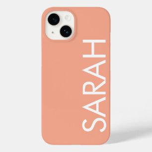 Simple Stylish Modern Classic Name PEACH COLOUR Case-Mate iPhone 14 Case