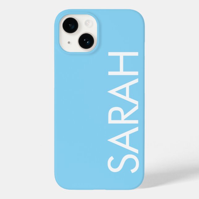 Simple Stylish Modern Classic Name Sky Blue  Case-Mate iPhone Case (Back)