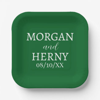 SIMPLE STYLISH MODERN CLASSIC WEDDING NAME PAPER PLATE