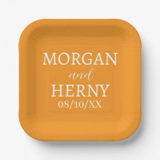 SIMPLE STYLISH MODERN CLASSIC WEDDING NAME PAPER PLATE