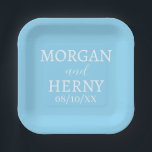 SIMPLE STYLISH MODERN CLASSIC WEDDING NAME PAPER PLATE<br><div class="desc">CUSTOMIZED NAME STYLISH MODERN ELEGANT WEDDING COLOUR PAPER PLATES.</div>