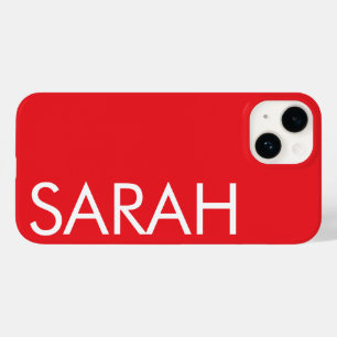 Simple Stylish Modern Customised Name Classic Red  Case-Mate iPhone 14 Case