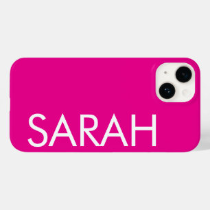 Simple Stylish Modern Customised Name Pink Colour Case-Mate iPhone 14 Case