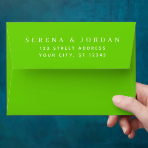 SIMPLE STYLISH MODERN CUSTOMIZED WEDDING GREEN ENVELOPE