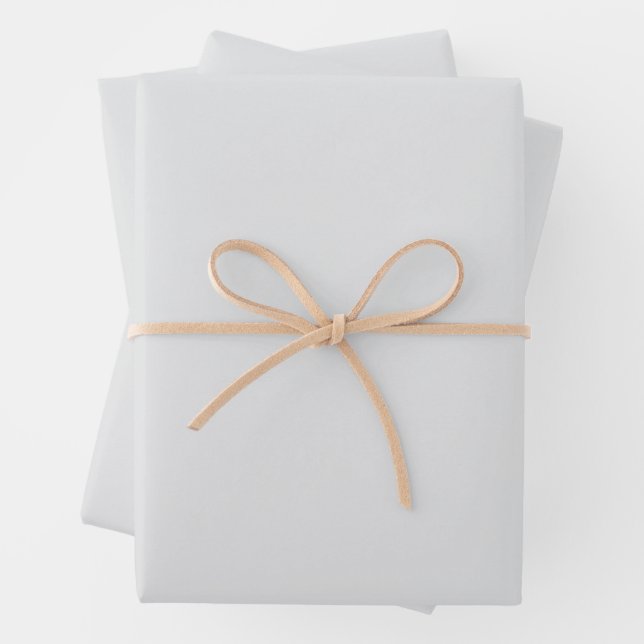 SIMPLE STYLISH MODERN LIGHT GREY COLOUR WEDDING  WRAPPING PAPER SHEET (In situ)