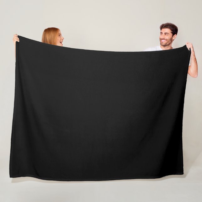 SIMPLE STYLISH MODERN MINIMAL CLASSIC BLACK COLOUR FLEECE BLANKET (In Situ)