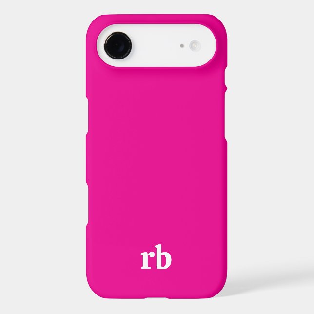 SIMPLE STYLISH MODERN NAME INITIALS HOT PINK (Back)
