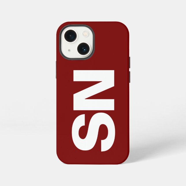 Simple Stylish Modern Name Minimal Cherry Red iPhone Case (Back)