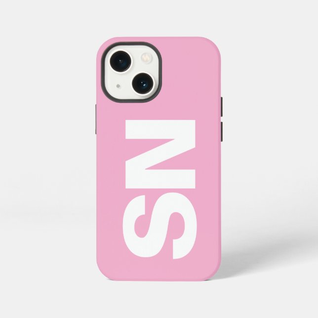 Simple Stylish Modern Name Minimal light Pink  iPhone Case (Back)