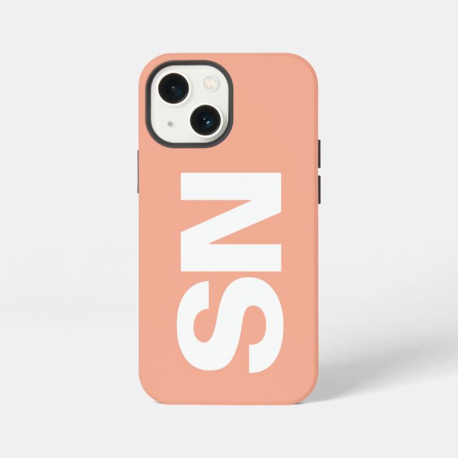 Simple Stylish Modern Name Minimal Peach Colour  iPhone Case (Back)