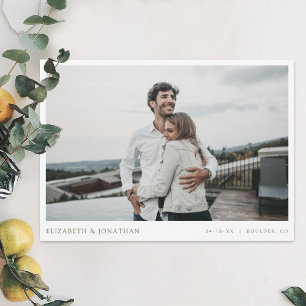 Simple Stylish Modern Photo Wedding Save the Date Invitation