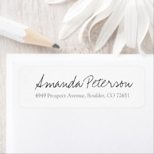 Simple Stylish Modern Script Return Address Label