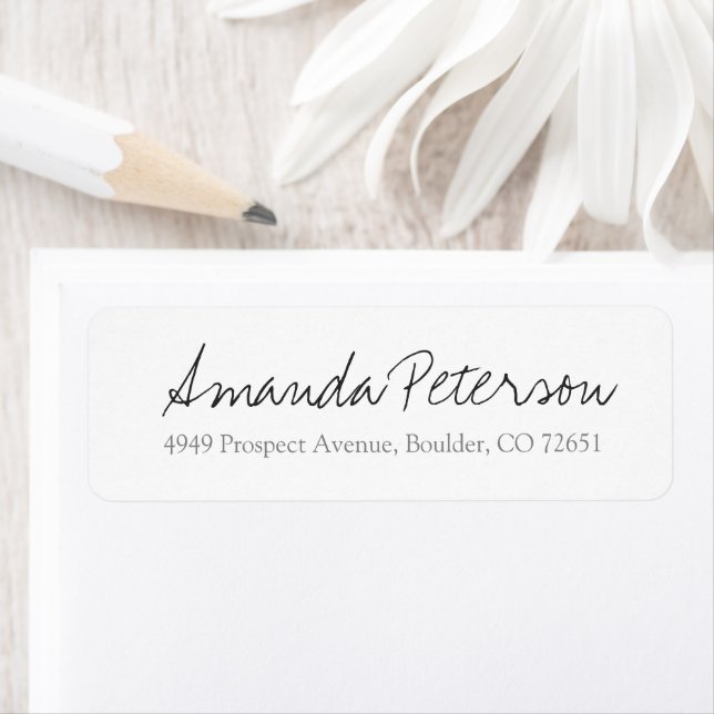 Simple Stylish Modern Script Return Address Label (Insitu)