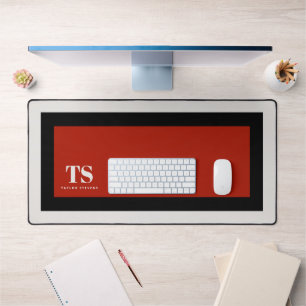 Simple Stylish Monogram Colour Block  Desk Mat