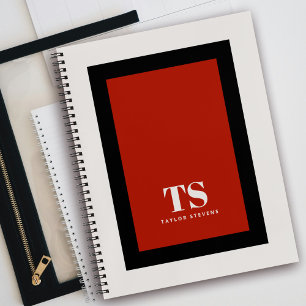 Simple Stylish Monogram Colour Block Notebook