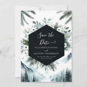 Simple Stylish Mountain Wedding Save The Date
