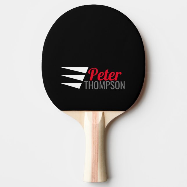 simple & stylish name BLACK Ping Pong Paddle (Front)
