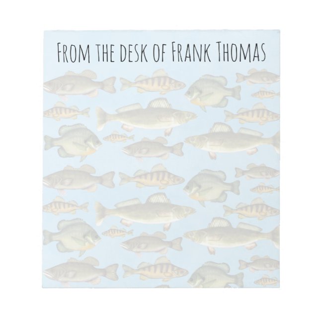 Simple Stylish Nature Fisherman Angler Fish Notepad (Front)