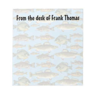 Simple Stylish Nature Fisherman Angler Fish  Notepad