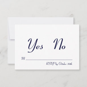 Simple & Stylish Navy and White RSVP Invitation