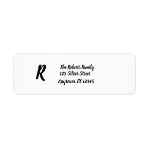Simple Stylish Personalised Monogram Script Letter Return Address Label