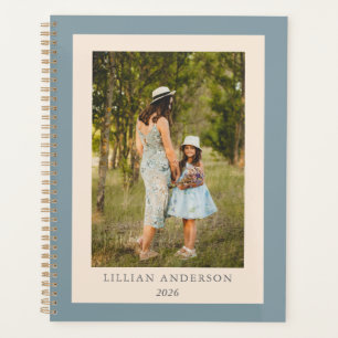 Simple Stylish Personalised Photo 2022 Blue Planner