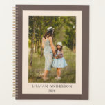 Simple Stylish Personalised Photo Boho Brown Planner<br><div class="desc">Plan your days,  weeks,  and months with this simple and stylish undated coffee brown planner featuring your favourite photo and personalised with your name. Great gift idea.</div>
