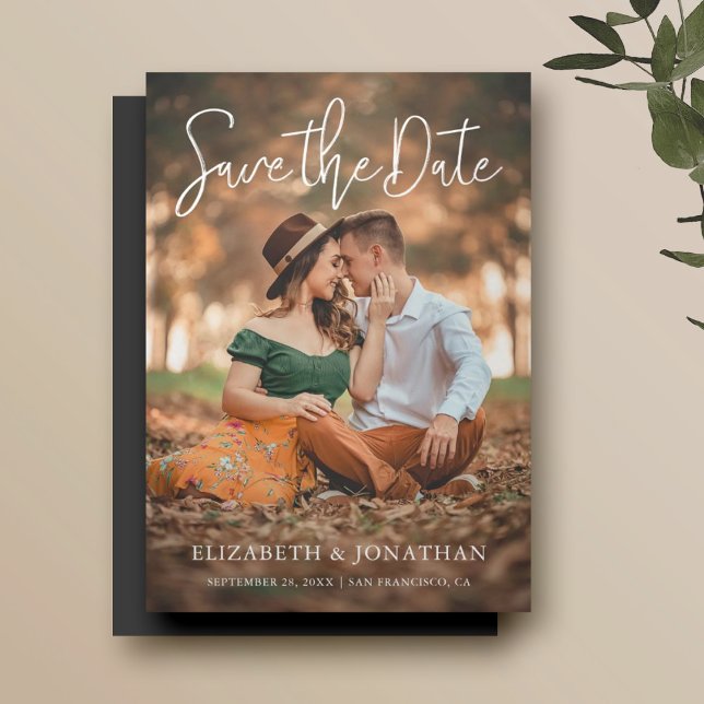 Simple Stylish Photo Wedding Save the Date Magnetic Invitation (Creator Uploaded)