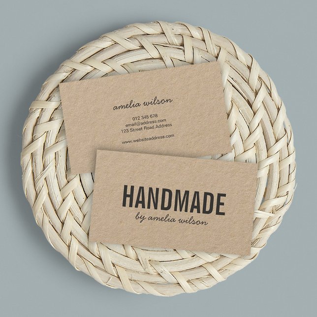 Simple Stylish Rustic Handmade Kraft Business Card (Creator Uploaded)