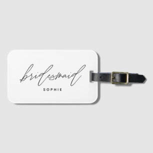 Simple Stylish Script Bridesmaid Personalised Name Luggage Tag