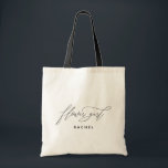 Simple Stylish Script Bridesmaid Personalised Name Tote Bag<br><div class="desc">This stylish and minimalist tote bag features a modern hand-lettered style script. Personalise the name using the template field.</div>