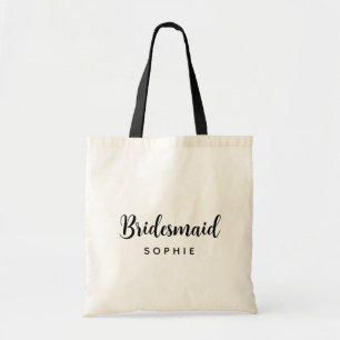 Simple Stylish Script Bridesmaid Personalised Name Tote Bag