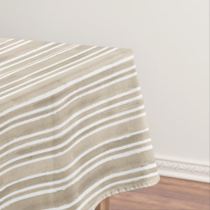 Simple Stylish Taupe Cottage Striped Gift Tablecloth