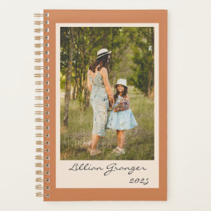 Simple Stylish Terracotta Personalised Photo 2021 Planner