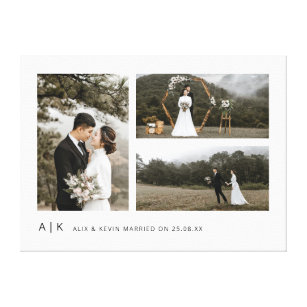 Simple Stylish Wedding Memory Keepsake Photo Canvas Print
