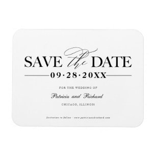 Simple Stylish Wedding Save The  Date Non Photo Magnet