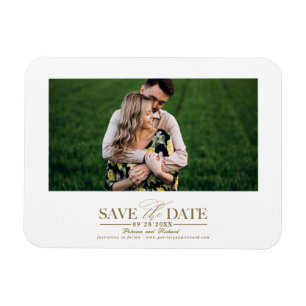 Simple Stylish Wedding Save The  Date Photo Magnet