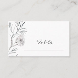 Simple Stylish White Flower Wedding Place Card