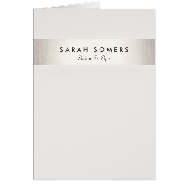 Simple Stylish White Modern FAUX Silver Striped (Front)