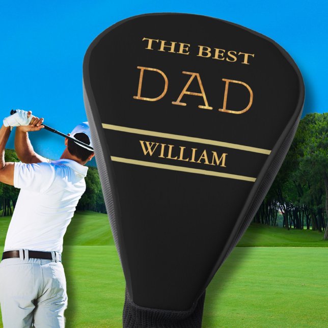 Simple Stylish Wood Texture Look DAD Name  Golf Head Cover (Creator Uploaded)
