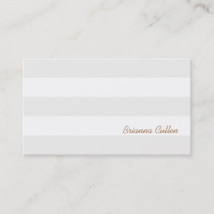 Simple Subtle Neutral Striped Elegant White Business Card