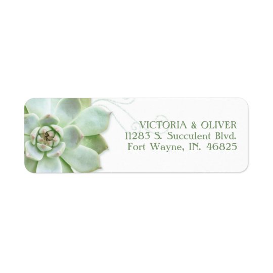 Simple Succulent Cactus Wedding Address Return Address Label