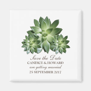 Simple Succulent Save the Date Magnet