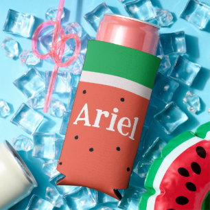 Simple Summer Watermelon (Pink) Slice Party Favors Seltzer Can Cooler