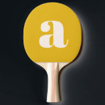 Simple Summer Yellow Bold Retro Monogram Initial Ping Pong Paddle<br><div class="desc">Simple Summer Yellow Bold Retro Monogram Initial Ping Pong Paddle</div>