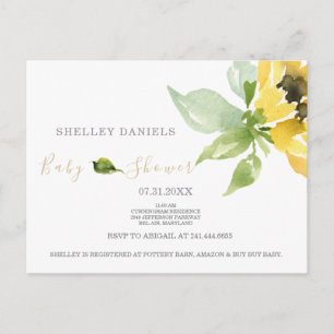 Simple Sunflower Baby Shower Invitation
