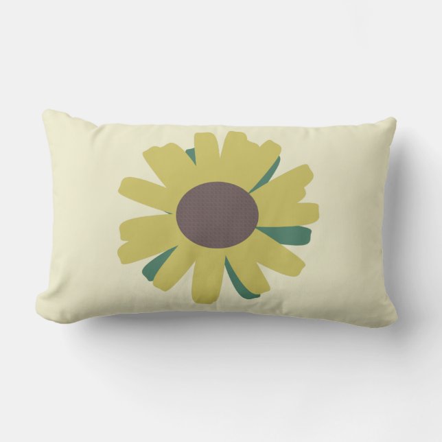 Simple Sunflower Brown Green Yellow Flower   Lumbar Cushion (Front)