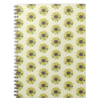 Simple Sunflower Brown Green Yellow Flower Pattern